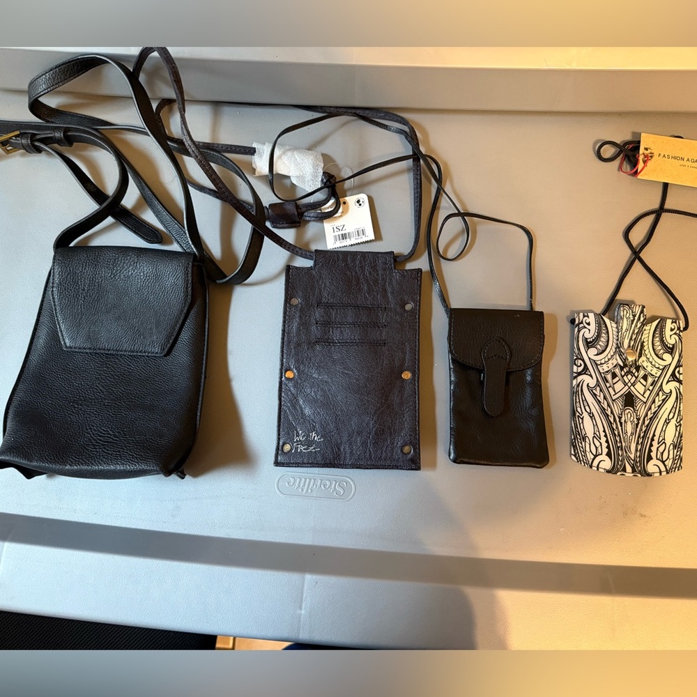 Stylish Black and Patterned Crossbody Bags Set